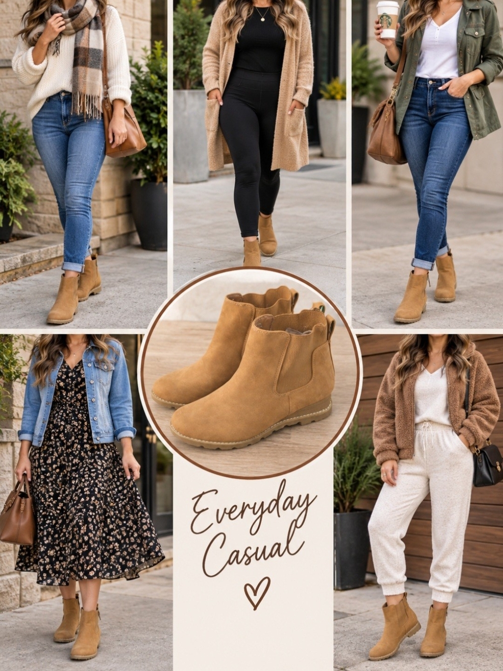 Universal Thread Tan Chelsea Ankle Boots